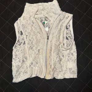White floral jacket/vest